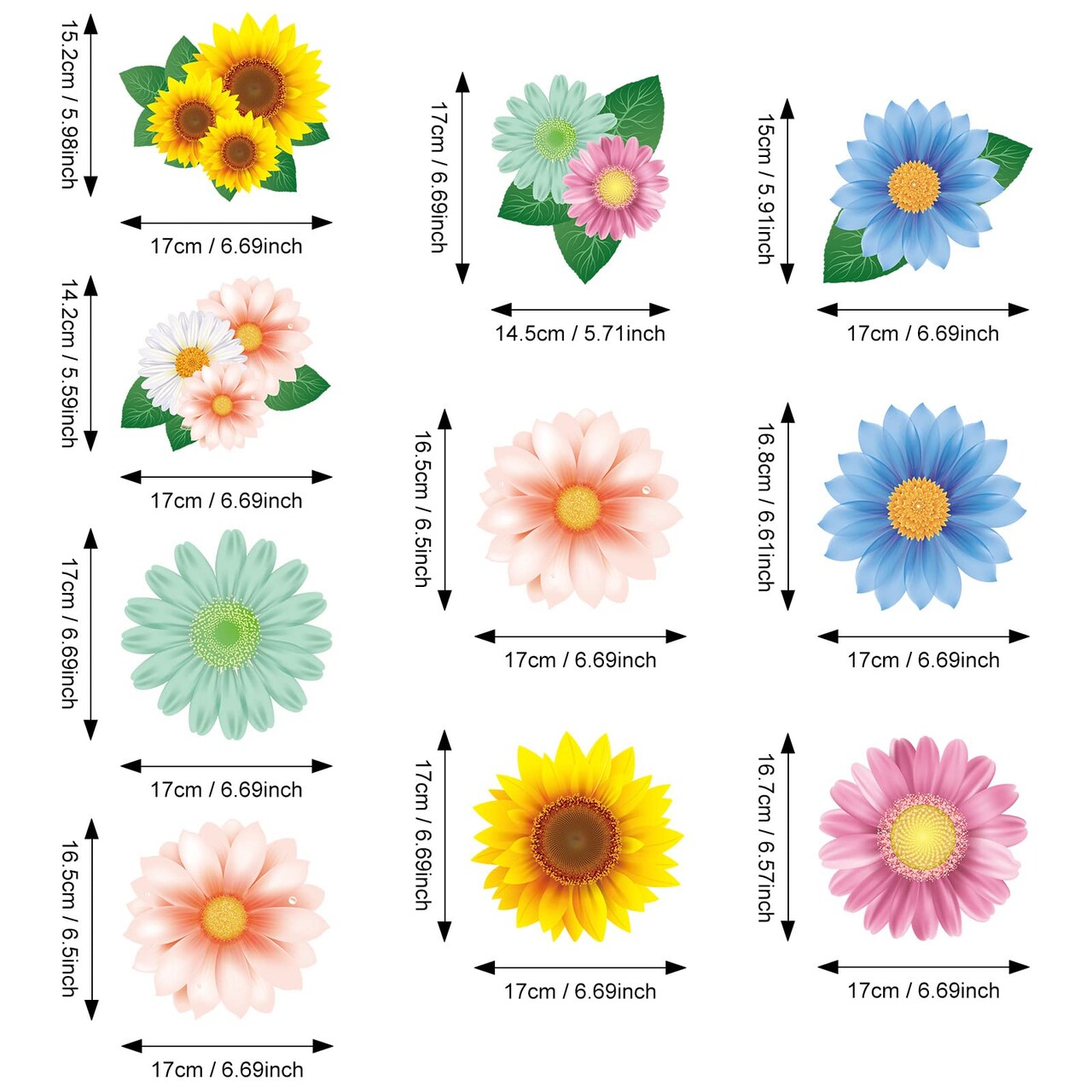 30 Pieces Flowers Butterfly Hanging Swirl Decorations, Spring Summer Sunflower Baby Shower Decor for Women Kids Birthday Easter Party Baby Shower Mother's Day Wedding Supplies (Flower)